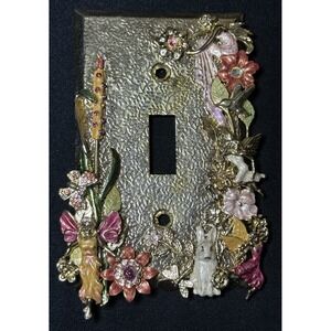 Kirks Folly Outlet Cover Fairy Gold Tone Fairies Nymph Sprite Floral Home Decor